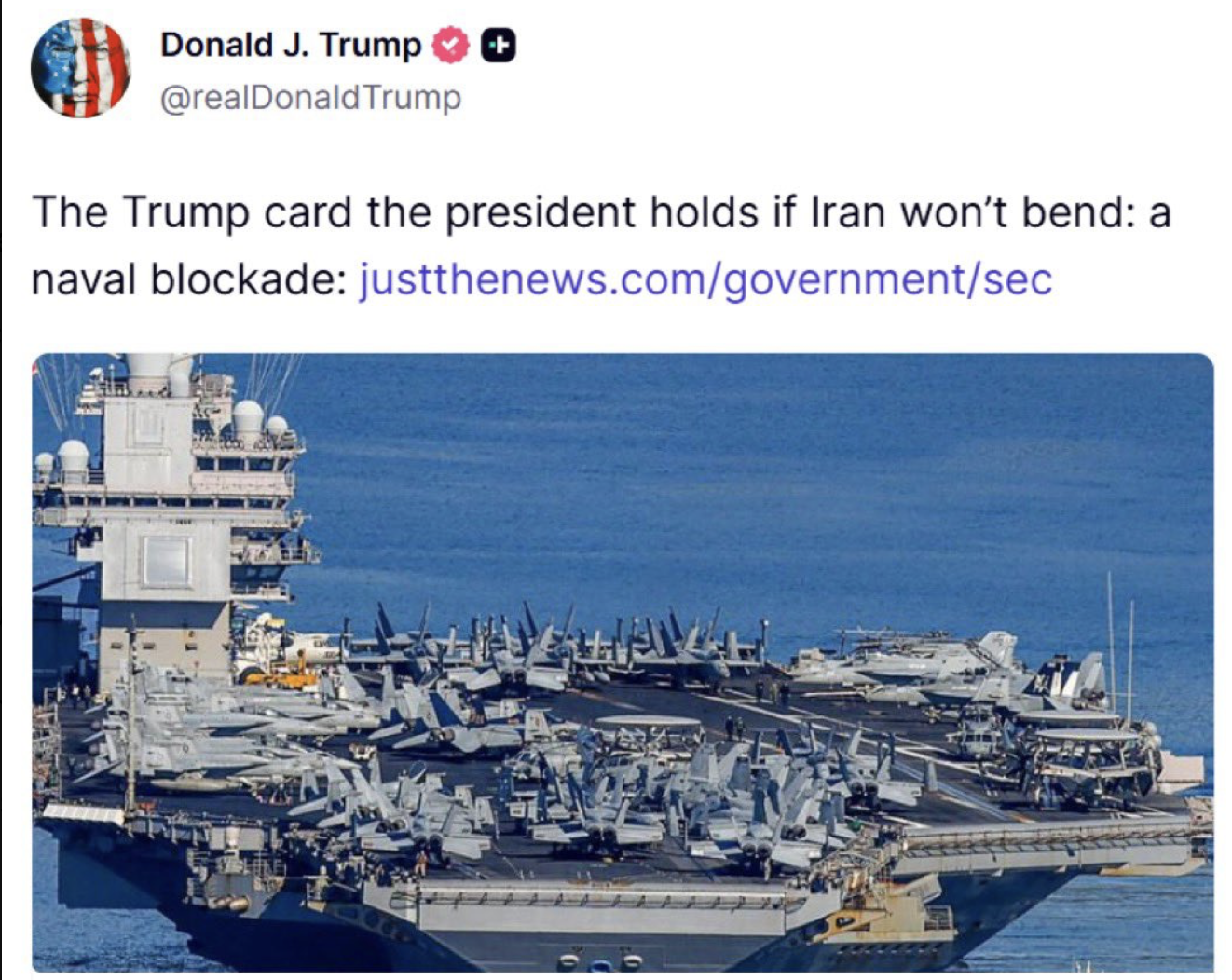 Le blocus naval américain ne fera pas plier l’Iran